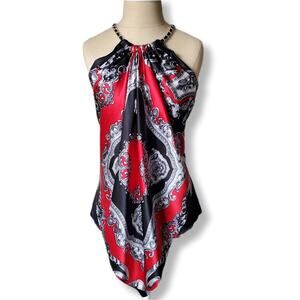 Vtg Cache Silk Scarf Chain Halter Top Blouse M Fairy Goth Witchy Whimsigoth NEW
